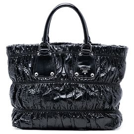 Borsa Gaufre Vernice Nera Prada Nero