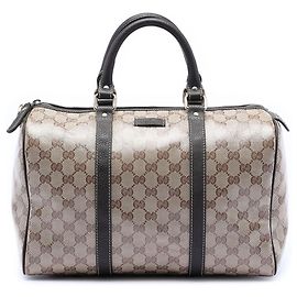 Gucci Braun Medium GG Crystal Joy Boston Tasche Braun Beige