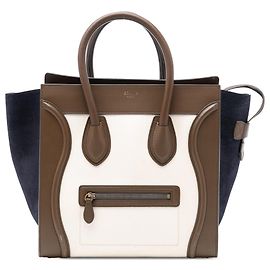 Céline Bolsa de viagem Celine mini tricolor em couro de bezerro e camurça branca Branco