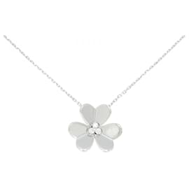 Van Cleef & Arpels Frivole Large 18K White Gold Diamond Necklace Silvery