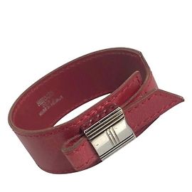 Pulsera Hermès de cuero rojo Roja