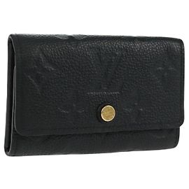 LOUIS VUITTON Monogram Empreinte Multicles 6 Key Case Black M64421 Auth 168814V Black