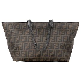 Fendi 2000er Zucca Canvas Roll Shopper Handtasche Braun