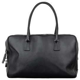 Bolsa de mão em couro Bauletto Box dos anos 2000 da Prada Preto