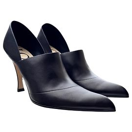 Loewe Comic Pumps 95 Black Leather Heels Black