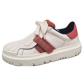 Tênis Dior DIOR-ID em couro branco e rosa Rosa Branco