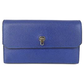 Billetera de piel de ternera suave Valextra Azul