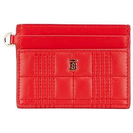 Burberry TB Monogram Leather Card Case Red Golden