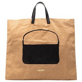 Fendi Braune Hanf Silhouette Baguette Tasche Braun Hellbraun