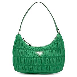 Borsa a Spalla Prada Green Tessuto Gaufre Re Edition Verde