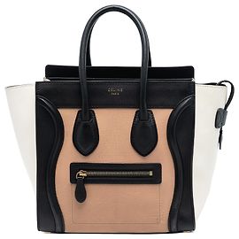 Céline Bolsa de viagem Celine em couro micro tricolor marrom Marrom Carne