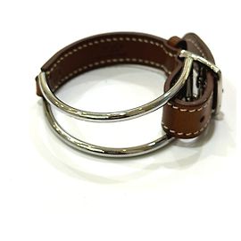 Pulseira de couro marrom e metal Hermès Marrom