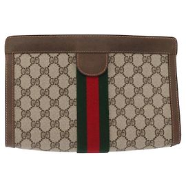 Gucci Ophidia Pouch GG Coated Canvas Medium Beige