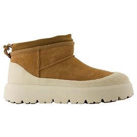 Bota Ankle Hybrid Ultra Mini - UGG - Couro - Marrom Marrom