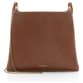 Bolsa de Ombro Liane em Couro de Bezerro Saint Laurent Marrom