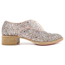 Leder Schuhe von Christian Louboutin Silber Pink