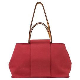 Hermès Hermes Cabag Elan Toile Officier Tote Bag Rot