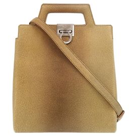 Bolsa de couro marrom Salvatore Ferragamo Marrom