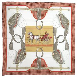 Lenço de seda Hermès Carré 70 Flying Carrick a Pompe Multicor