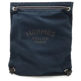 Mochila Aline de Hermès Castaño Azul marino