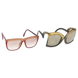 Gafas de sol Christian Dior de plástico 2 Set Marrón Auth bs32960 Castaño