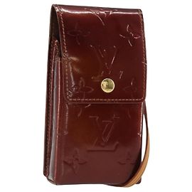 LOUIS VUITTON Estuche para Cigarrillos Monogram Vernis Verde Bronce M91156 LV Auth 164597 Bronce