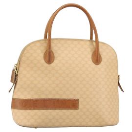 Céline CELINE Macadam Canvas Handtasche PVC Beige Gold Auth 168604 Beige Golden