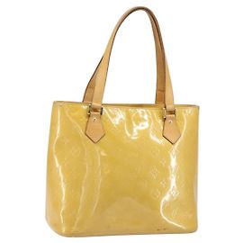 LOUIS VUITTON Sac à main Monogram Vernis Houston Beige M91004 LV Auth 169220 Beige