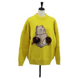 LOEWE x Studio Ghibli El Viaje de Chihiro Tejidos de Punto Lana Amarillo Auth 165676SM Amarillo