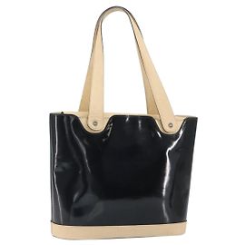 Salvatore Ferragamo Tote Bag Patent leather Black Silver Auth 169441 Black Silvery