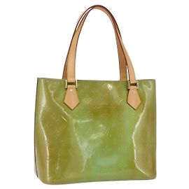 LOUIS VUITTON Sac à main Monogram Vernis Houston Bleu Bébé M91005 LV Auth BA10225 Bleu clair