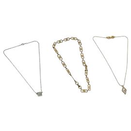 Collana GIVENCHY metallo 3 pezzi Oro Argento Auth 165143 Argento D'oro