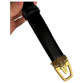 Saint Laurent Cinto de couro preto com estampado de cobra vintage Lanvin Preto