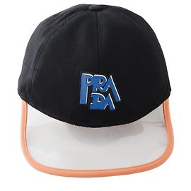 Cappellino Prada in cotone nero Nero