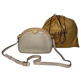 Céline Borsa a spalla in pelle bianca Celine Triomphe con stampa a serpente vintage Bianco