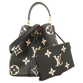 Bolsa NeoNoe MM em couro Monogram Empreinte bicolor Louis Vuitton Preto Bege