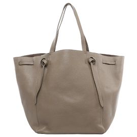 Céline Bolsa de Ombro Celine Cabas Phantom Média em Couro Taupe Cinza