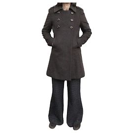 Tara Jarmon Coat Dark Brown Wool and Cashmere Dark brown
