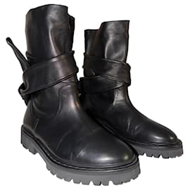 Iro Black leather boots Black