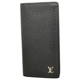 Cartera Larga Brazza en Taiga Louis Vuitton Negro