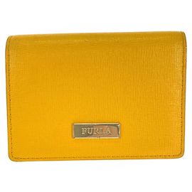 Furla Leder Kompaktgeldbörse Gelb