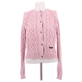 Moschino Pull rose en coton ouvert au dos Rose