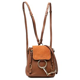 Mochila Faye Mini em Couro de Bezerro e Suede Chloé Marrom Marrom