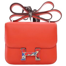 Hermès Orange Mini Swift Marble Constance 18 Rouge Orange