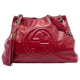 Gucci Rote Mittelgroße Patentsoho-Kette Tote Rot