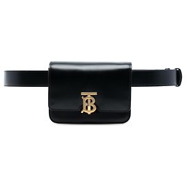 TB-Gürteltasche aus schwarzem Leder von Burberry Schwarz
