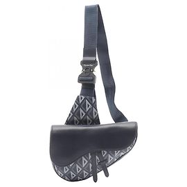Borsa a sella in diamante CD Christian Dior Multicolore Blu navy