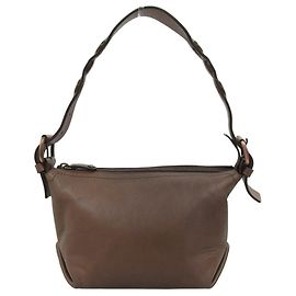 Céline Bolsa de Ombro de Couro Celine CE00 32 Marrom Castanho escuro