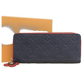 Portafoglio Clemence Monogram Empreinte Louis Vuitton Rosso Blu navy Monogramma