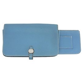 Hermès Dogon GM Long Wallet Blue